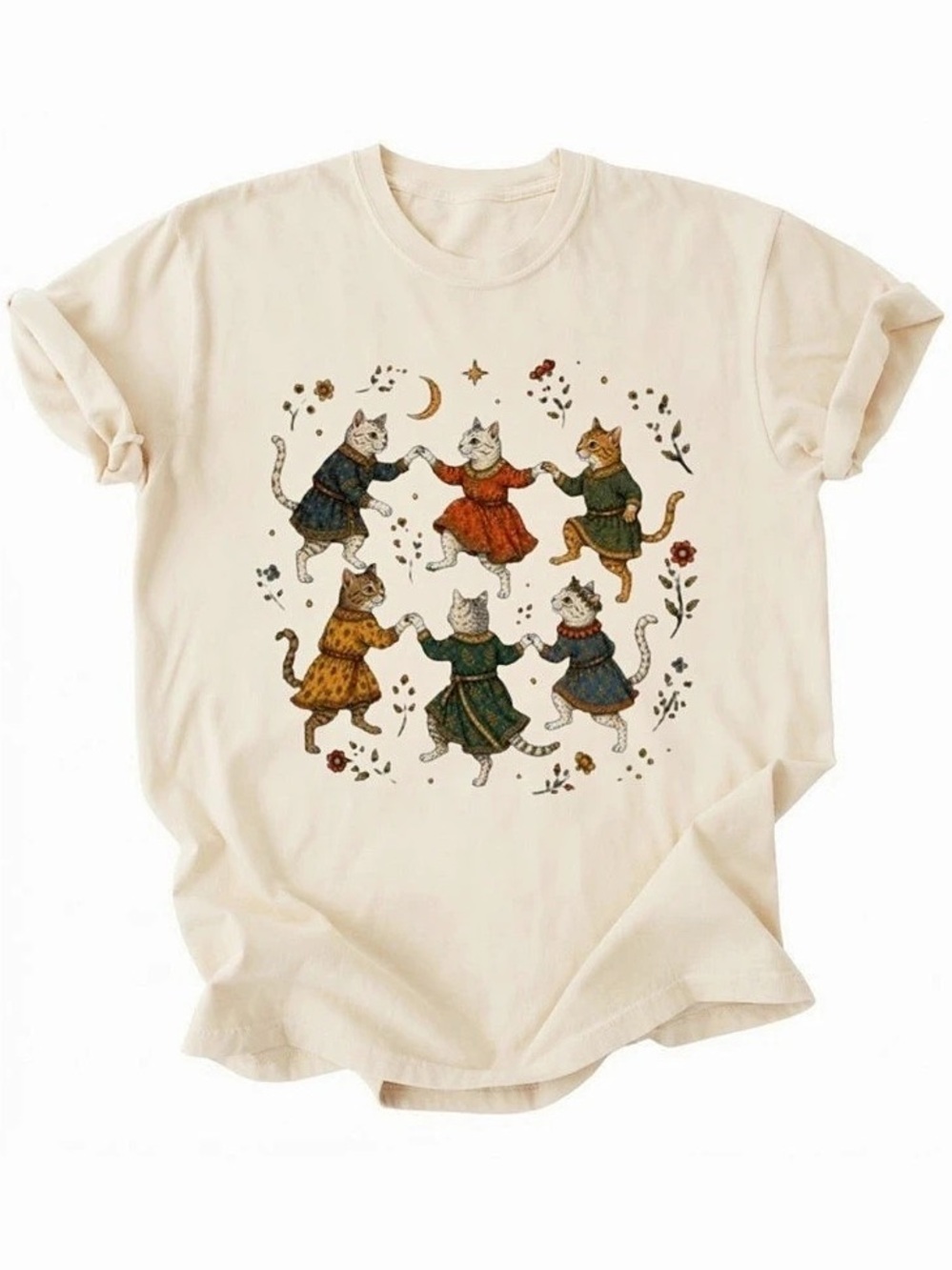 Medieval Dancing Cats Renaissance Gildan T-Shirt Cute Cat Tee